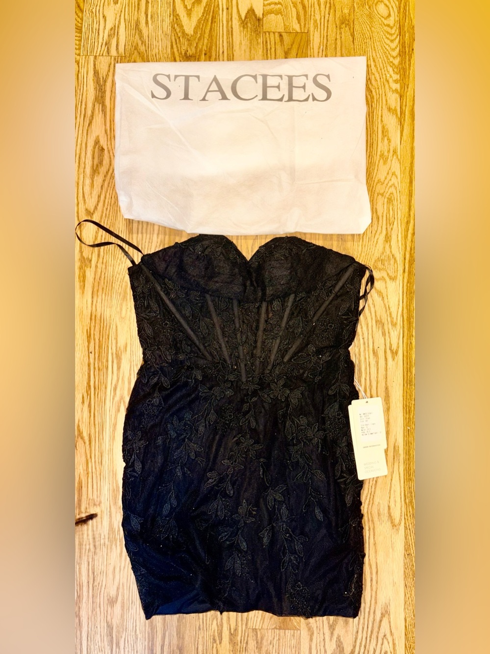 NWT Stacees Black Lace Corset Mini Dress (US 0) - Homecoming / Cocktail / Prom